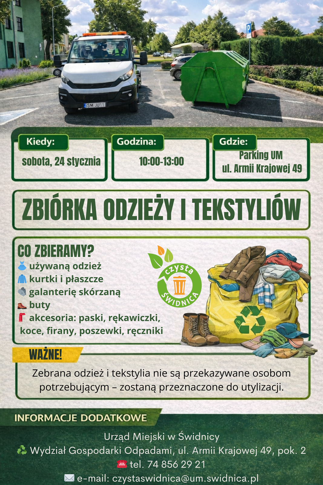 ZBIÓRKA ODZIEŻY I TEKSTYLIÓW 26 KWIETNIA 2025 R.