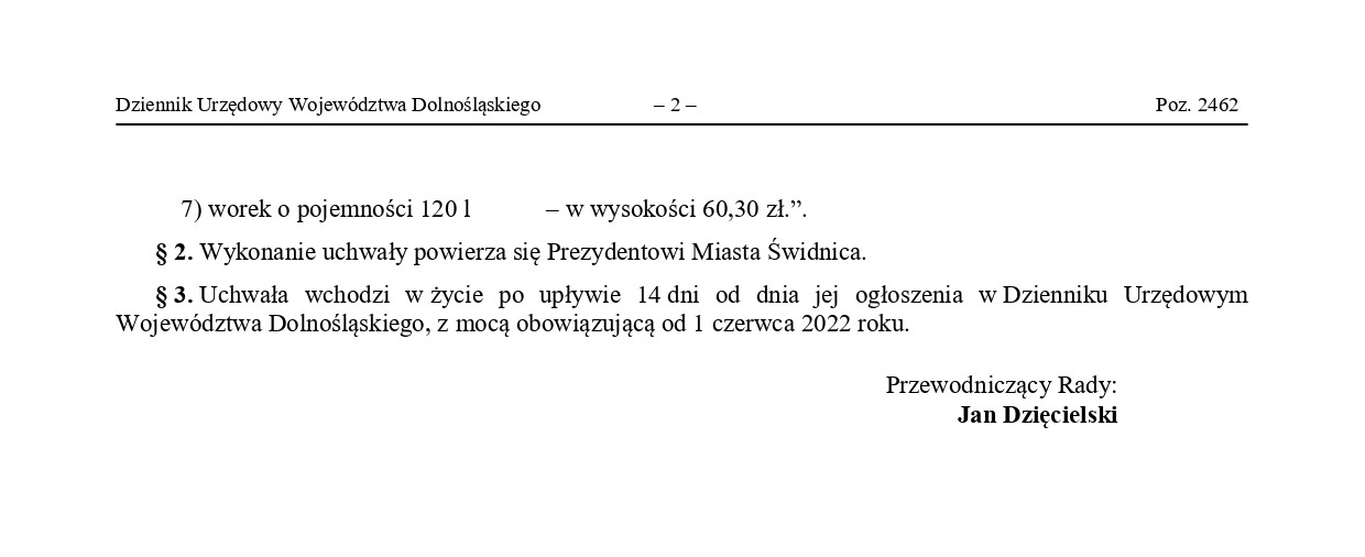 STAWKI OPŁAT DLA NIERUCHOMOŚCI NIEZAMIESZKAŁYCH OBOWIĄZUJĄCE OD CZERWCA 2022r. strona 2