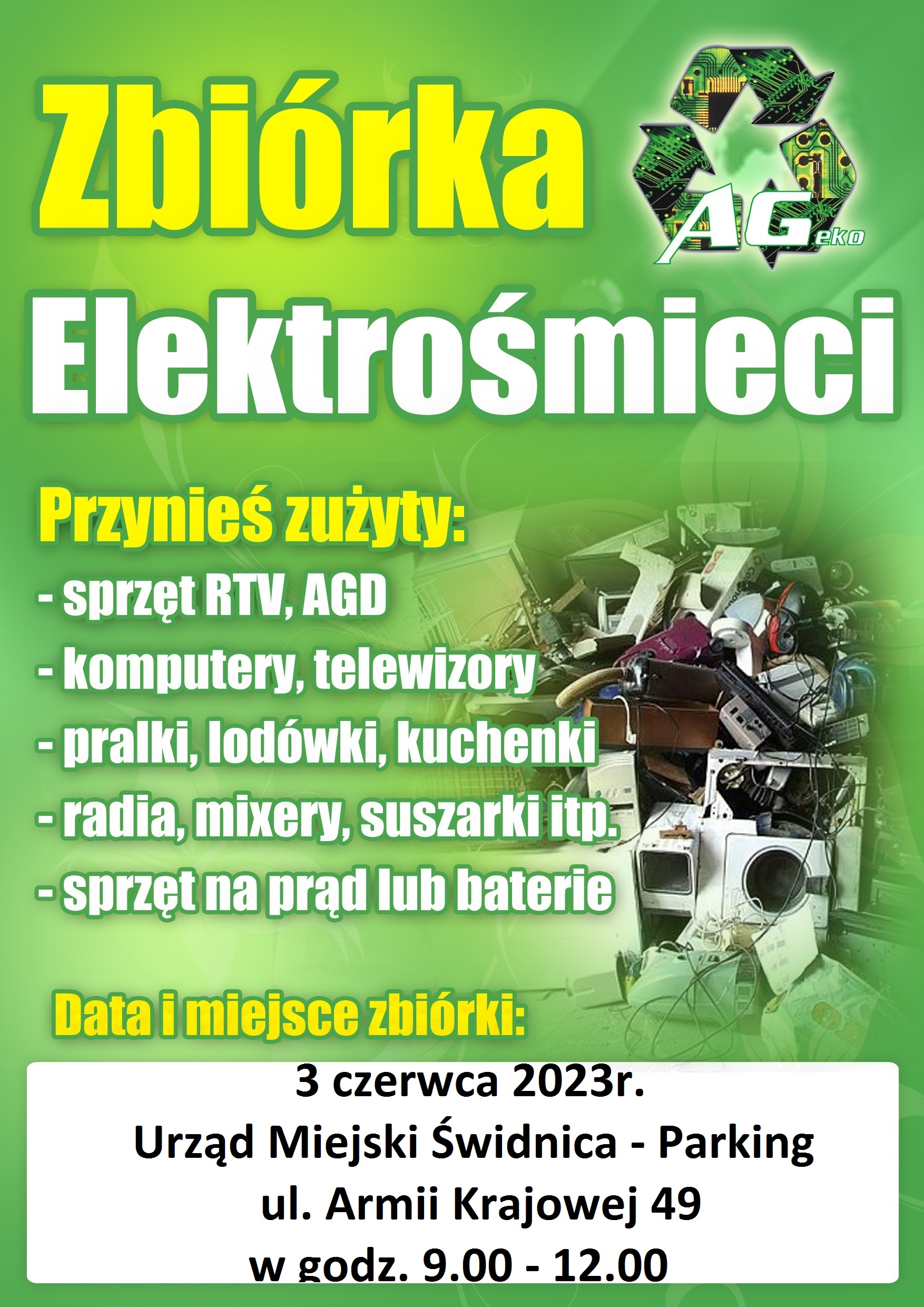 Zbiórka elektrośmieci 3 czerwca 2023