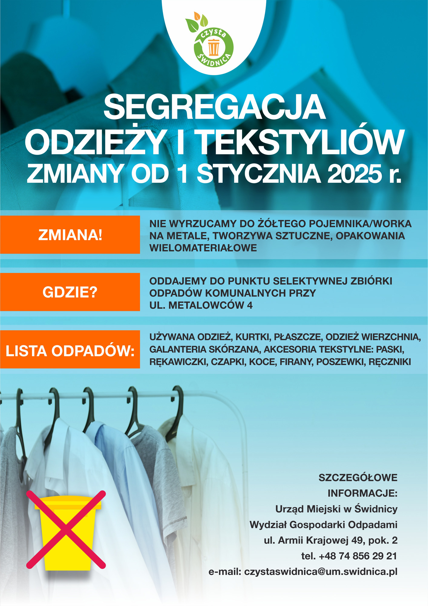Segregacja odzieży i tekstyliów zamiany od 1 stycznia 2025