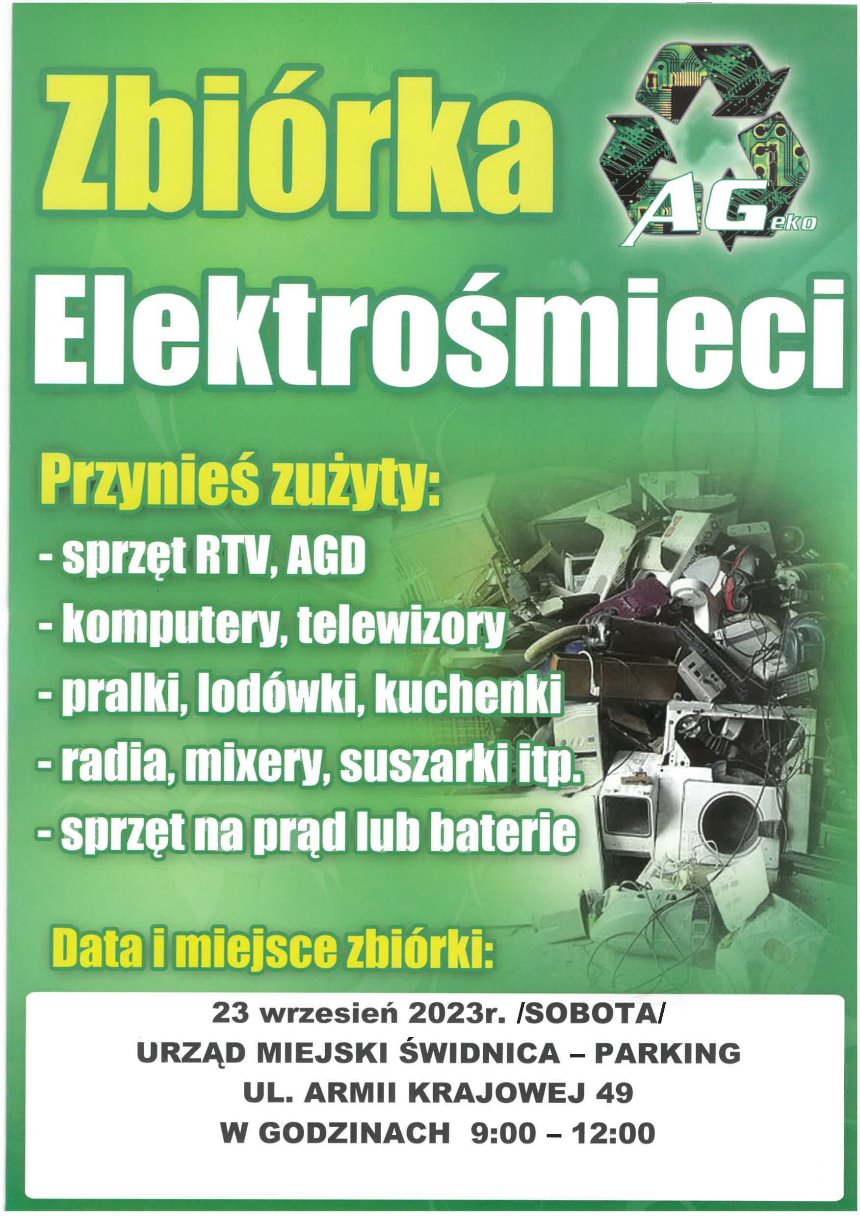 Zbiórka elektrośmieci 23 wrzesień 2023