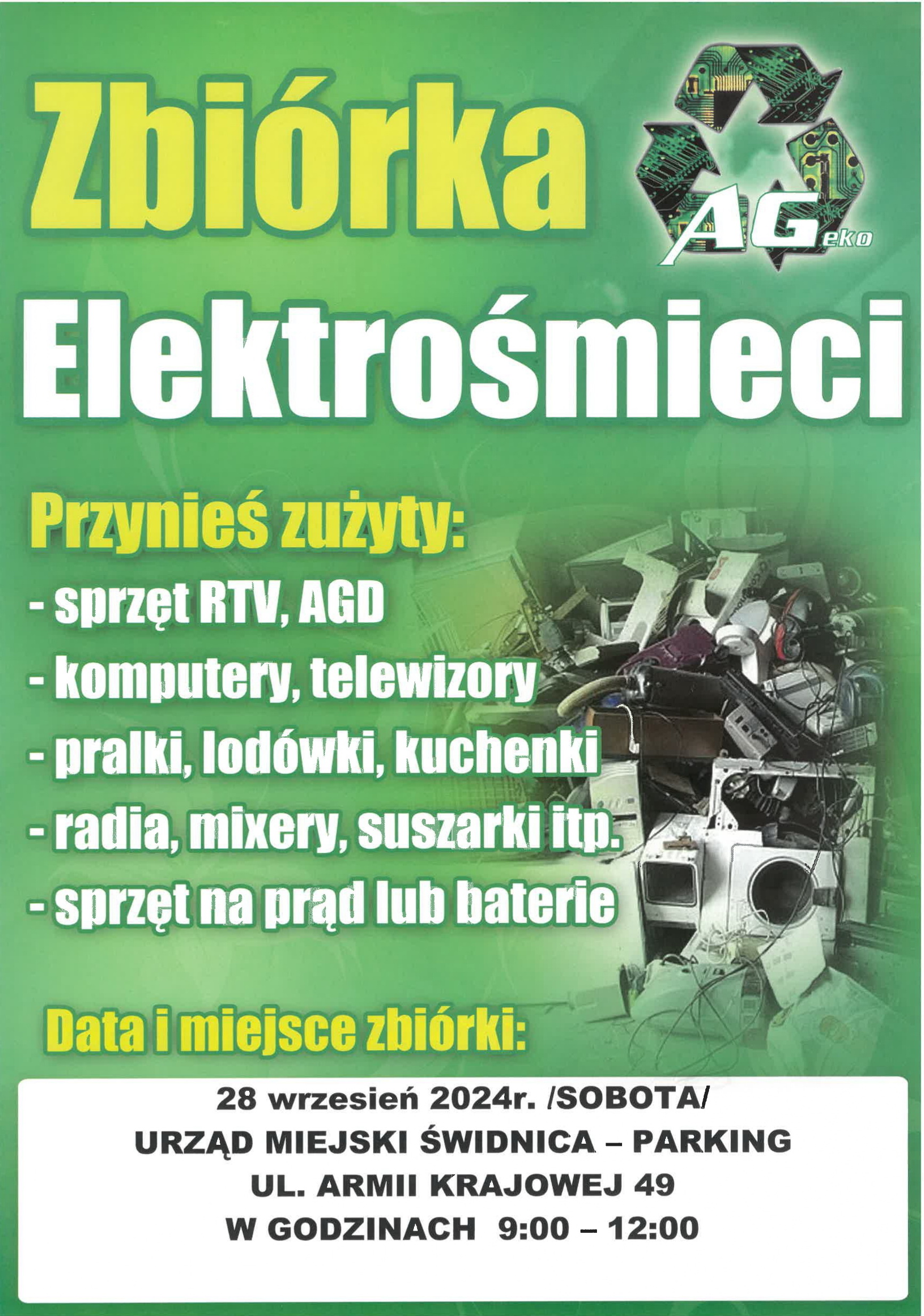 Zbiórka elektrośmieci 28 wrzesień 2024